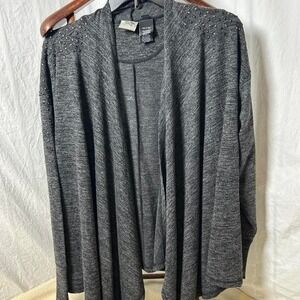 Grey Harley Davidson open front cardigan with studded details‎ #bikerchic